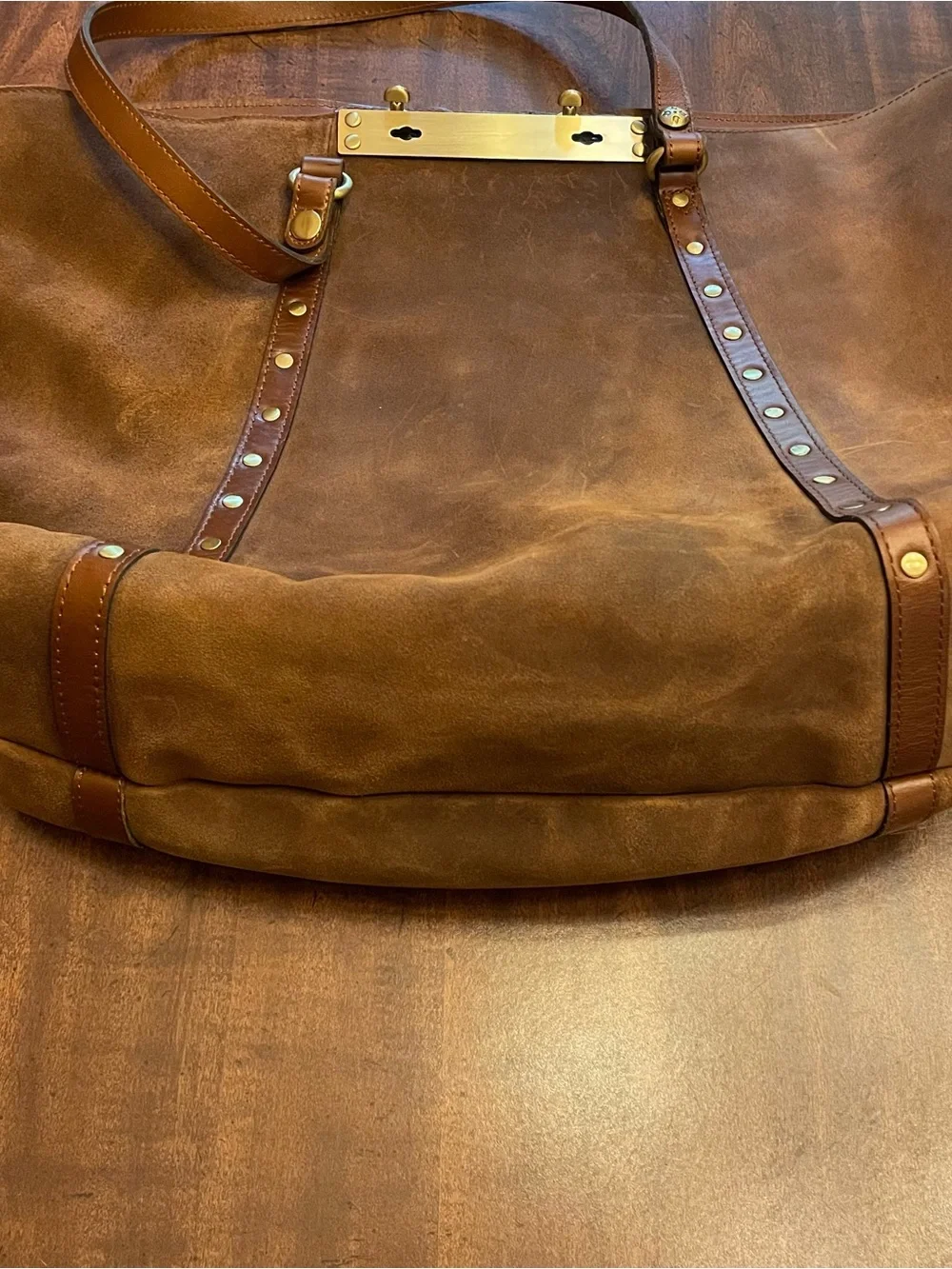 Patricia Nash Benvenuto Tote - Brown Burnished Suede - Large